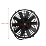 Universal Cooling Fan 12V 24V 80W 9 inch Car Curved Blade Air Conditioner Condenser Electric Cooling Fan Radiator cooling fan – Image 2